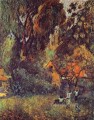 Huts under Trees Post Impressionism Primitivism Paul Gauguin woods forest